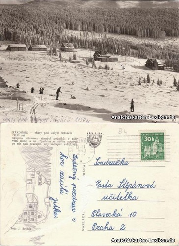 Ansichtskarte skifahrer 1963 - skifahrer,
