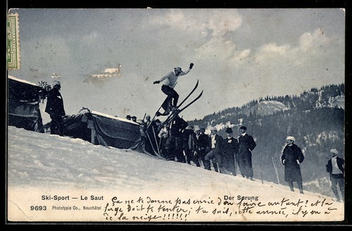 Ansichtskarte skifahrer - ansichtskarte,