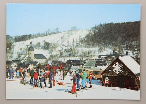 Postkarte winter in geising - -,