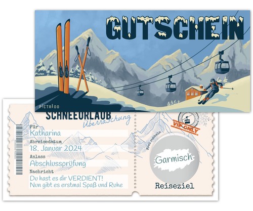 Reisegutschein karte skiurlaub - reisegutschein,