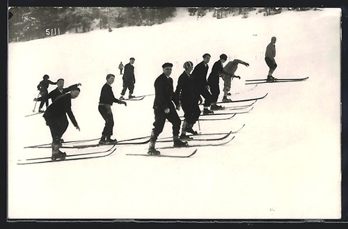 Ansichtskarte skifahrer - ansichtskarte,
